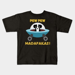Pew Pew Madafakas Black Dog Kids T-Shirt